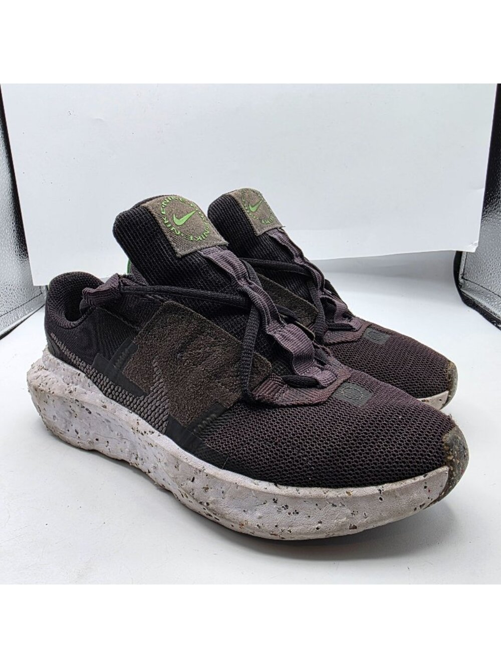 Nike Crater Impact Womens 7.5 Black Grey White Sneaker Shoes Athletic CW2386-001